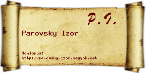 Parovsky Izor névjegykártya